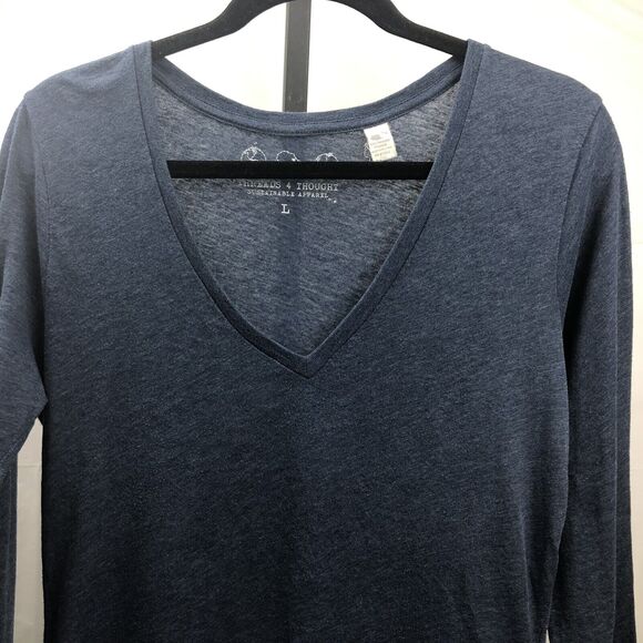 Threads 4 Thought T-Shirt Women L Blue Cotton Lightweight Sustainable Apparel - Picture 2 of 9